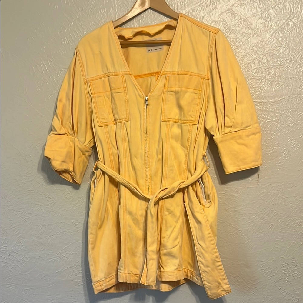 ASOS Light Yellow Belted Mini Dress - Picture 4 of 9